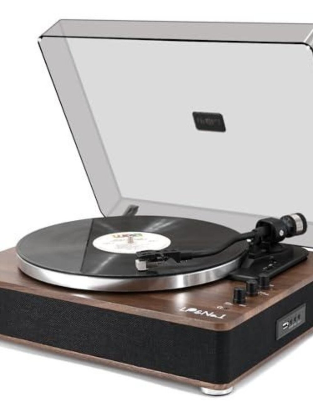 LP&No.1 Vinyl Record Player with Built-in Speakers, Vinyl Turntable with Magneti